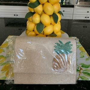 Ready for spring linen beaded pineapple clutch